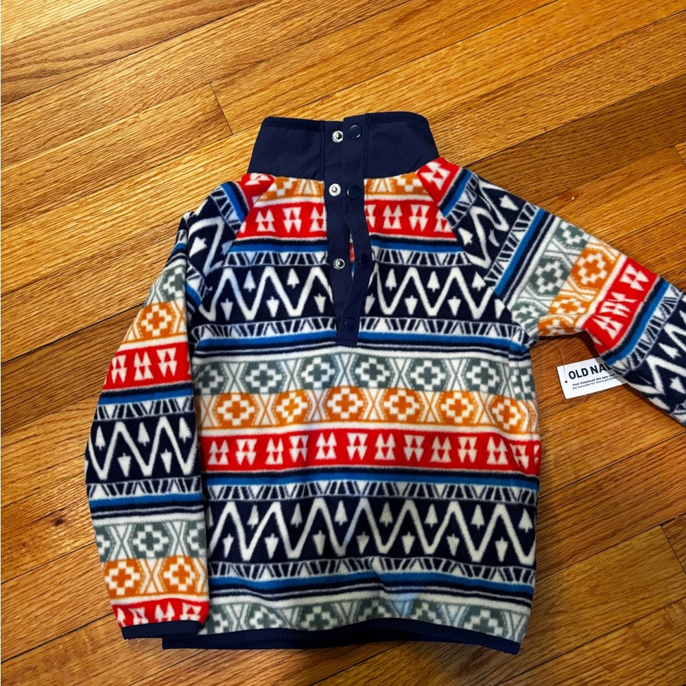 Old Navy Colorful Patterned Fleece Sweater - 4T - NWT